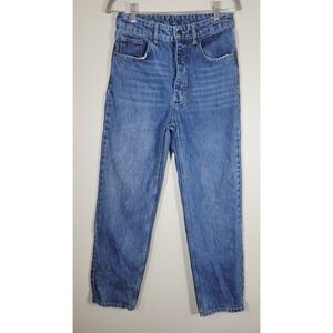 Ksubi High Rise Straight Leg Jeans Women's 27 Blue Denim Button‎ Fly 100% Cotton